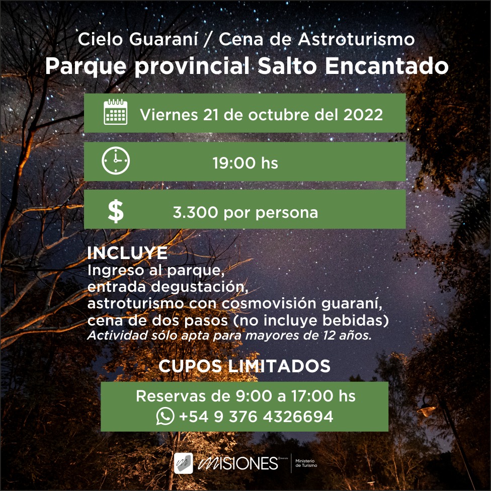 Astroturismo y Cosmovisión Guaraní en el Parque Salto Encantado