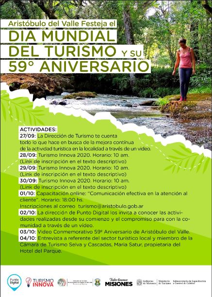 Programa Día Mundial del Turismo 59º Aniversario de Aristóbulo del Valle